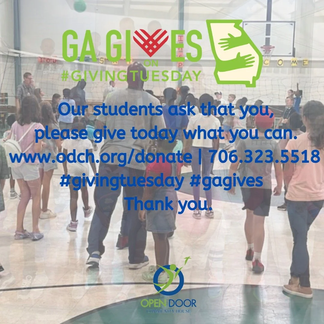 GA Gives is in full swing. Now until December 2nd, please consider a gift to Open Door directly or through GA Gives. Thank you.