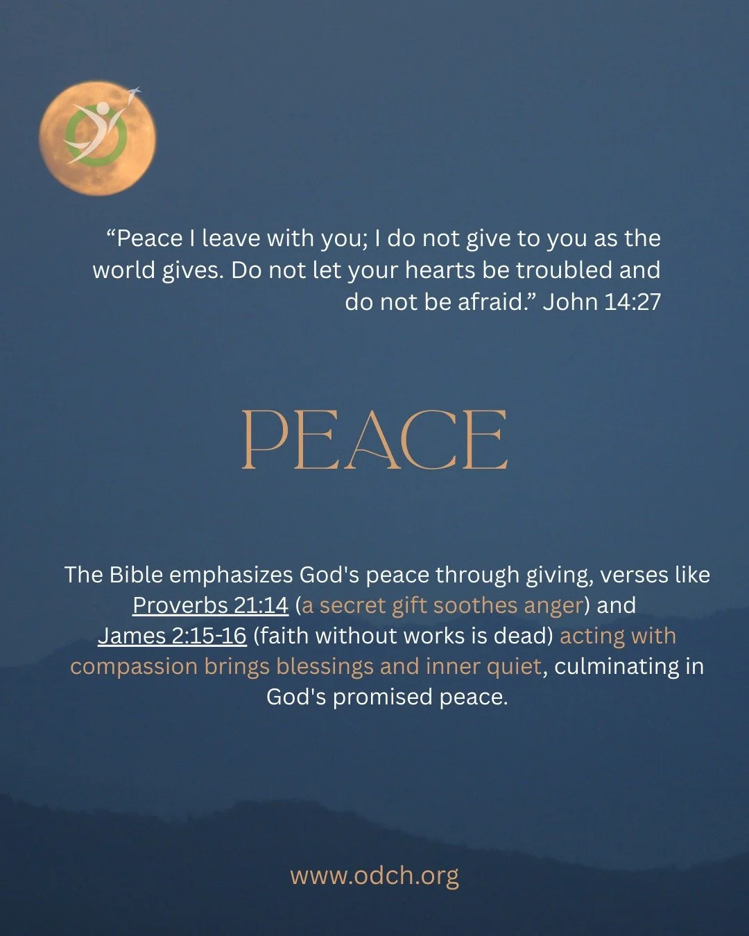 Peace. Just saying the word has a calming effect for a moment. But "God's peace surpasses all understanding and will guard our hearts and minds in Christ Jesus" sustains us. Philippines 4:7
