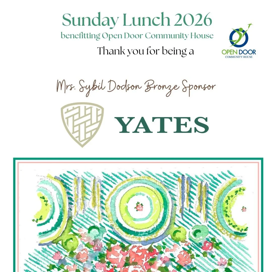 Thank you to Yates Insurance for being a sponsor of Sunday Lunch benefitting Open Door. Yates is one of the largest independent agencies in the Southeast, protecting what you've built since 1949.
