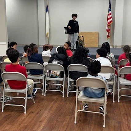 The students enjoyed a mini concert yesterday by Steven, a senior at Columbus High School. Steven chose to learn a new instrument for his senior project and he chose the Euphonium. Thank you for sharing your talents and what music brings to us all.