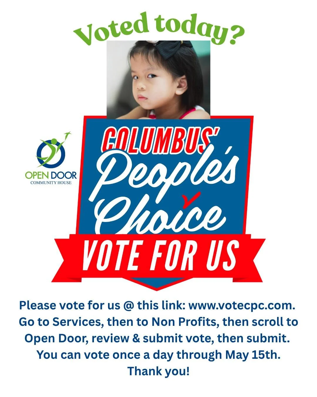 Have you voted today? She's just checking. Please do. Thank you much.