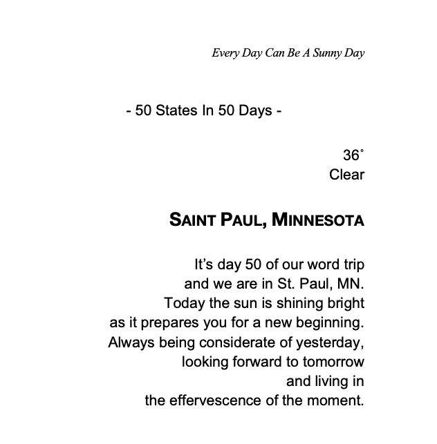 Saint Paul, Minnesota - Every Day Can Be A Sunny Day
