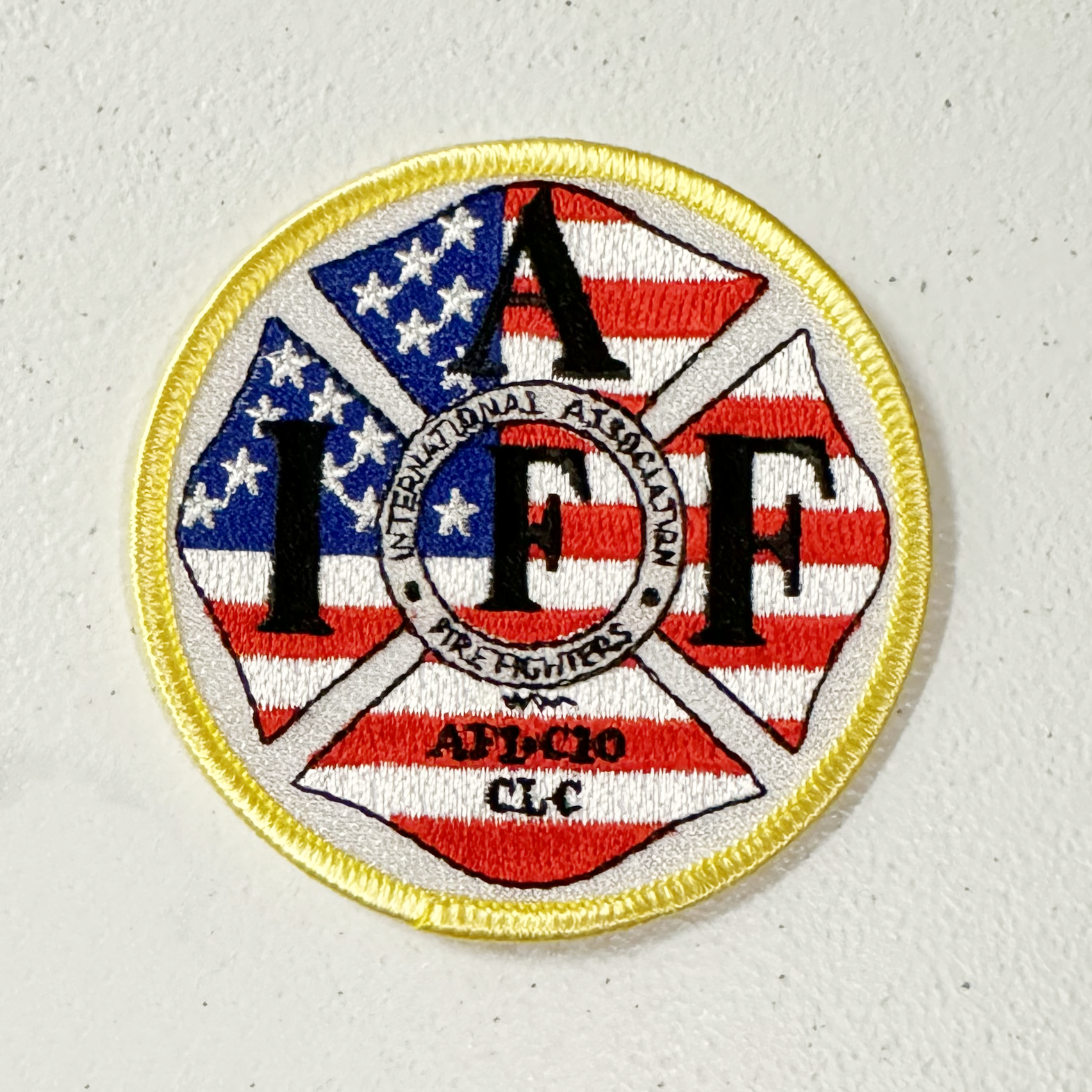 American Flag IAFF Iron-On Patch