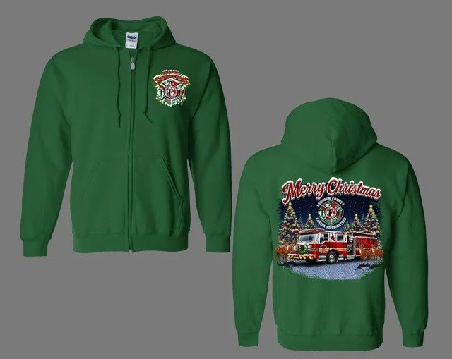 2026 Merry Christmas Forest Green Zip up Hoodie.jpg