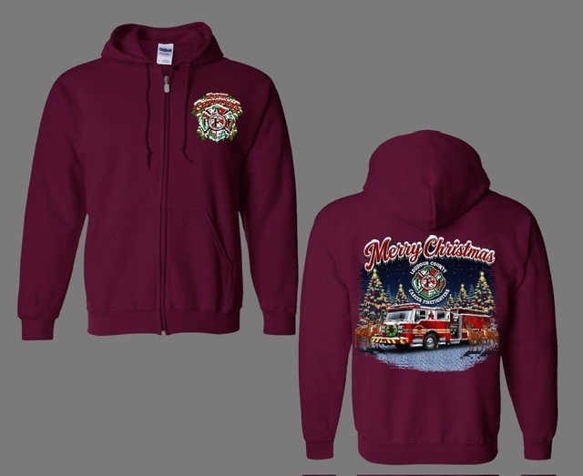 2026 Merry Christmas Maroon Zip up Hoodie.jpg