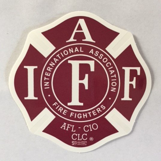 Maroon and White IAFF Decal