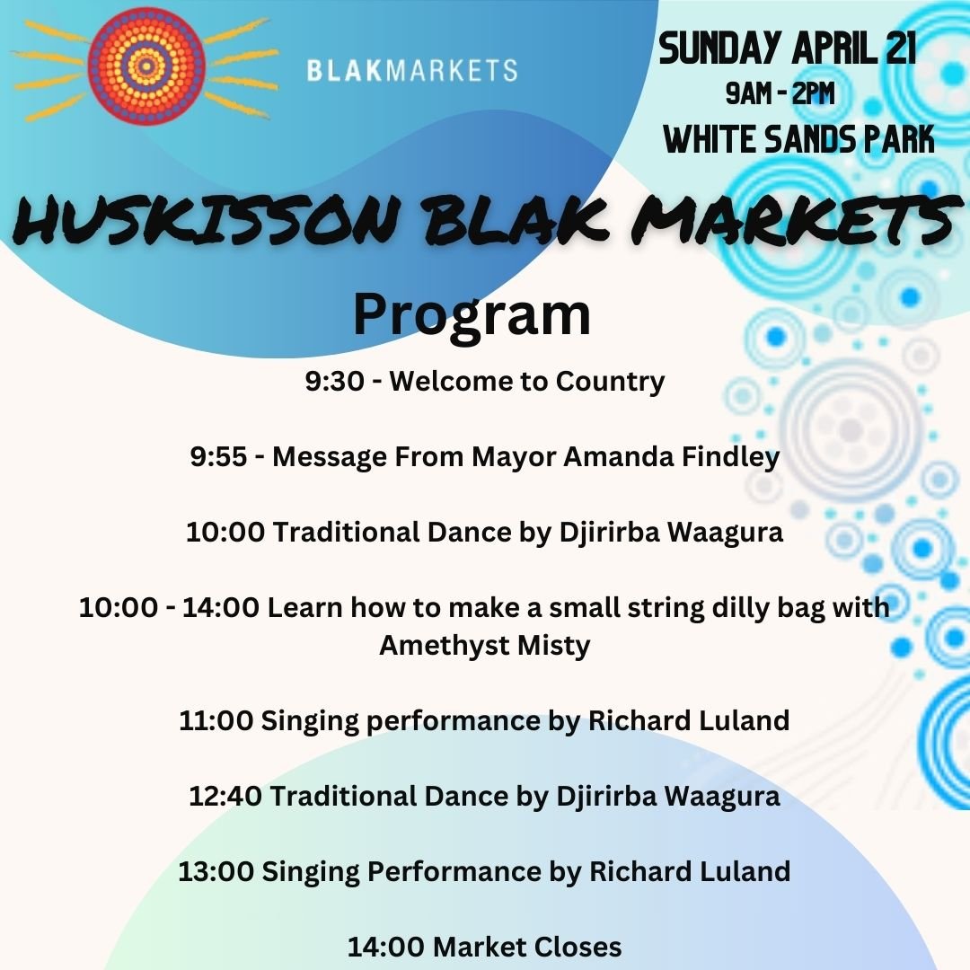 Check our the Huskisson Blak Markets Festival program which runs alongside our Marketplace.

We can't wait. Its a week today!

#blackbusinesses #forourelders #shoalhaven