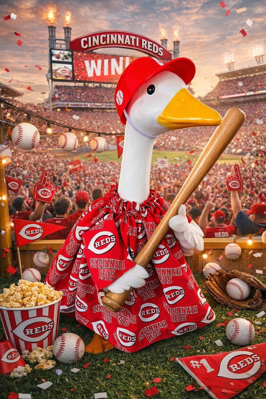 Cincinnati Reds Porch Goose Outfit