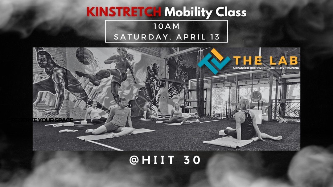 If you've been wanting to see what Kinstretch is all about, come on out to HIIT 30 tomorrow at 10am for a 30 minute, Hip-Focused class that will leave you wondering why it took you so long to try mobility training!
$15 Cash 
Hope to see you there!
Co