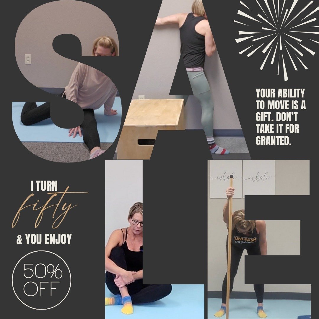 In celebration of my 50th trip around the sun, I'm giving new members a huge discount on my Kinstretch Online Membership - 50% off! 

But this offer disappears faster than a birthday cake, so grab it before it's gone (sale ends May 24th at 11:59 pm).
