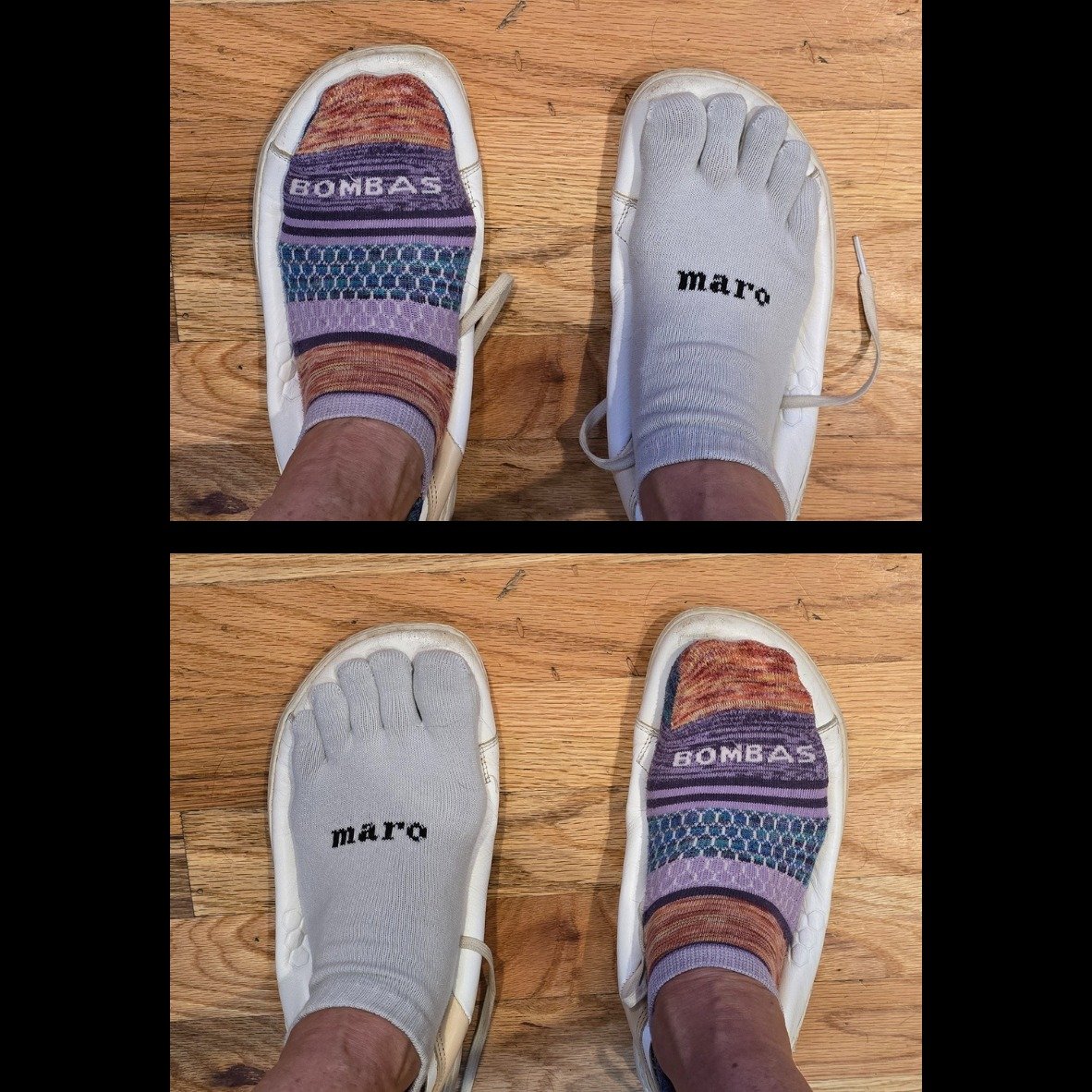 Your foot health starts from the very first layer! 🦶 

Check out how traditional socks act like tiny toe prisons, pulling my toes together and hindering natural movement. 

Then see the magic of toe socks, allowing my feet to truly remain foot-shape