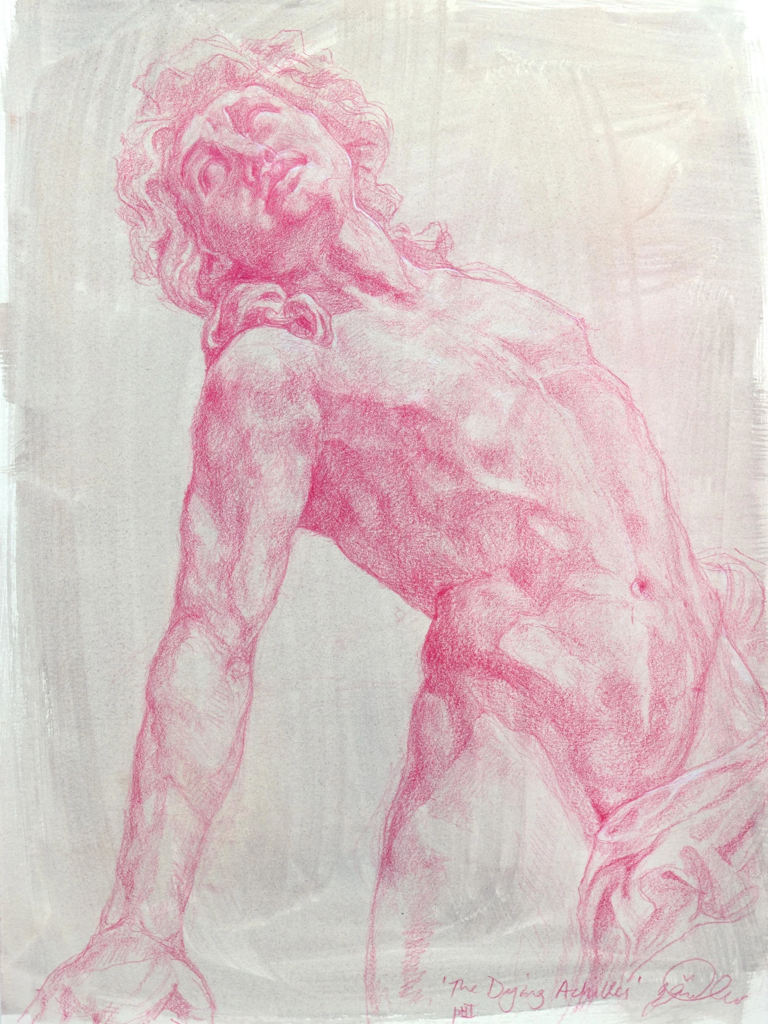 💥&rsquo;Stone Ghosts - The Dying Achilles pt 2&rsquo;  Lightfast pencil and Egg Tempera on paper 21 x 30cms

This is the second part of the Achilles drawing from the dramatic French Sculpture by Christophe Veyrier 1683, Europe room 5 at the V&amp;A,