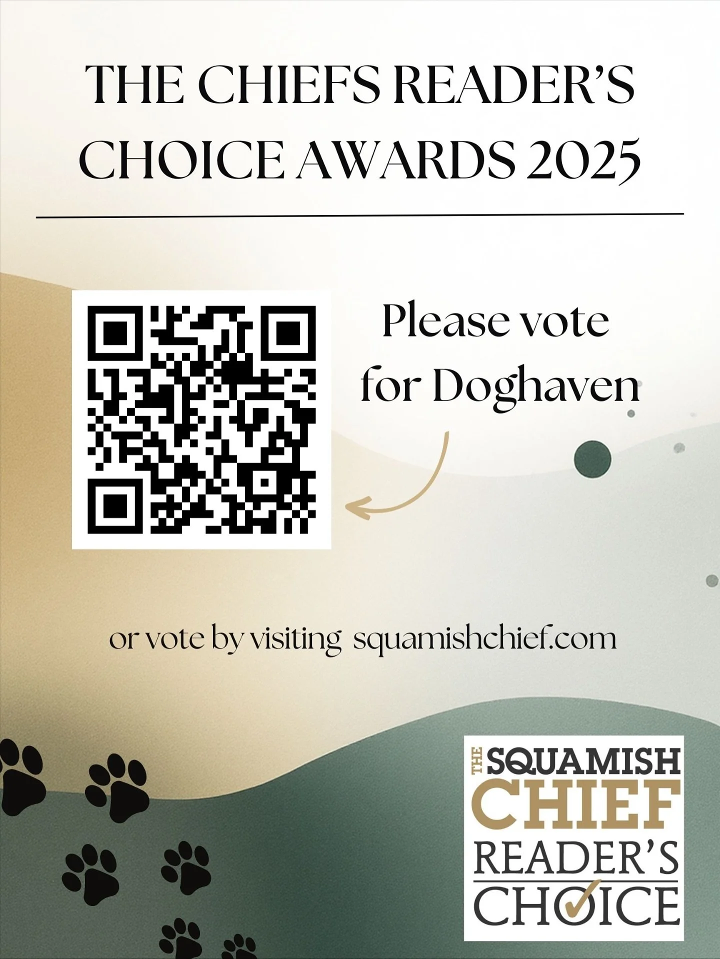It&rsquo;s that time of the year again! The Chief&rsquo;s Readers Choice Awards are open, and we&rsquo;d love your vote for Squamish&rsquo;s Best Pet Boarding / Daycare Service! If your pup loves their Doghaven days, show us some support with a quick