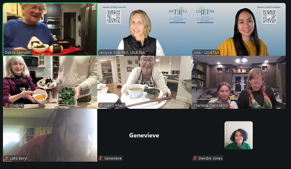 美味しそう! USJETAA had so much fun hosting the Ouchigohan cooking class this month. Our dinner of onigiri, kabocha soup, and ohitashi was delicious! Join us from your kitchens for a future cooking session with fellow JETs and friends. ⁠
⁠
Details for the