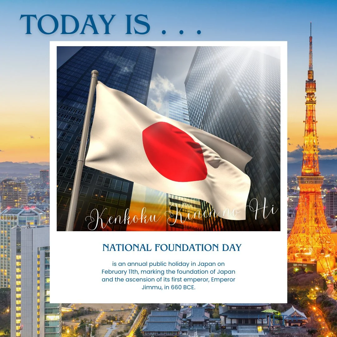 Happy National Foundation Day!⁠ On this day in the year 660 BC, the first Japanese emperor was crowned.⁠
⁠
Starting at 9 AM on February 11th, the National Foundation Day Parade in Tokyo stretches over 2.7 kilometers, making its way to the iconic Meij
