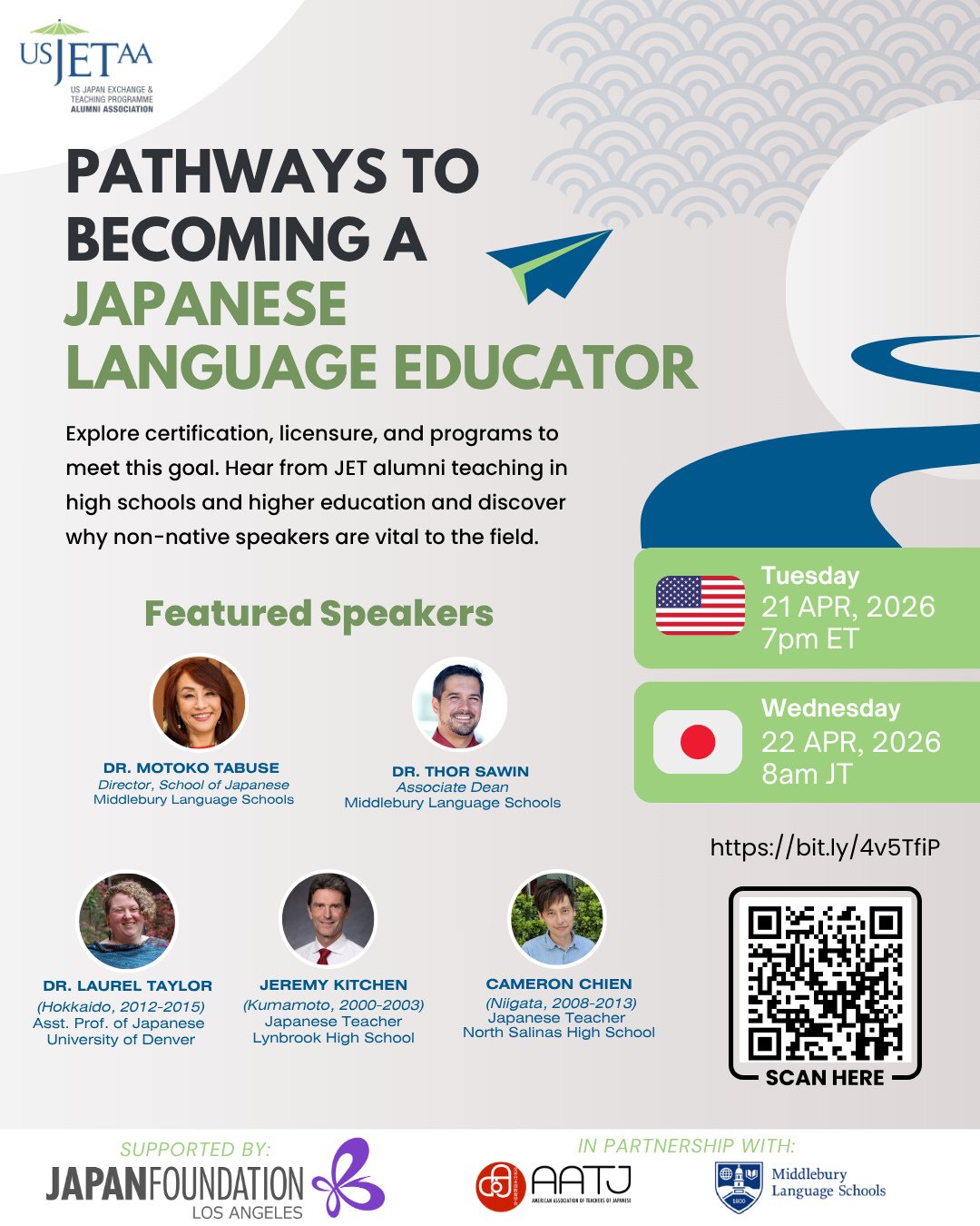 Here&rsquo;s a quick reminder about our upcoming virtual session designed for JET alumni and Japanese language enthusiasts exploring careers in Japanese language education!⁠
⁠
We have a panel of JET alumni teaching at the K-12 and university levels, 