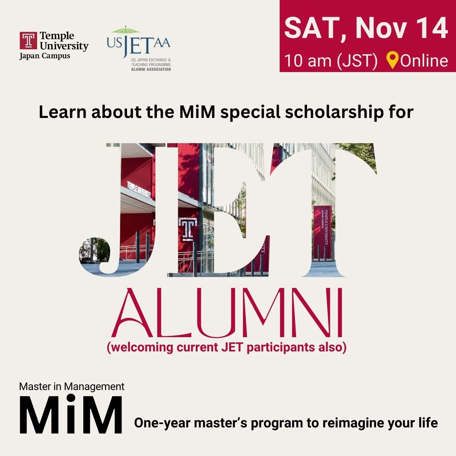 Temple University Graduate Program: Scholarship Info Session for JETs