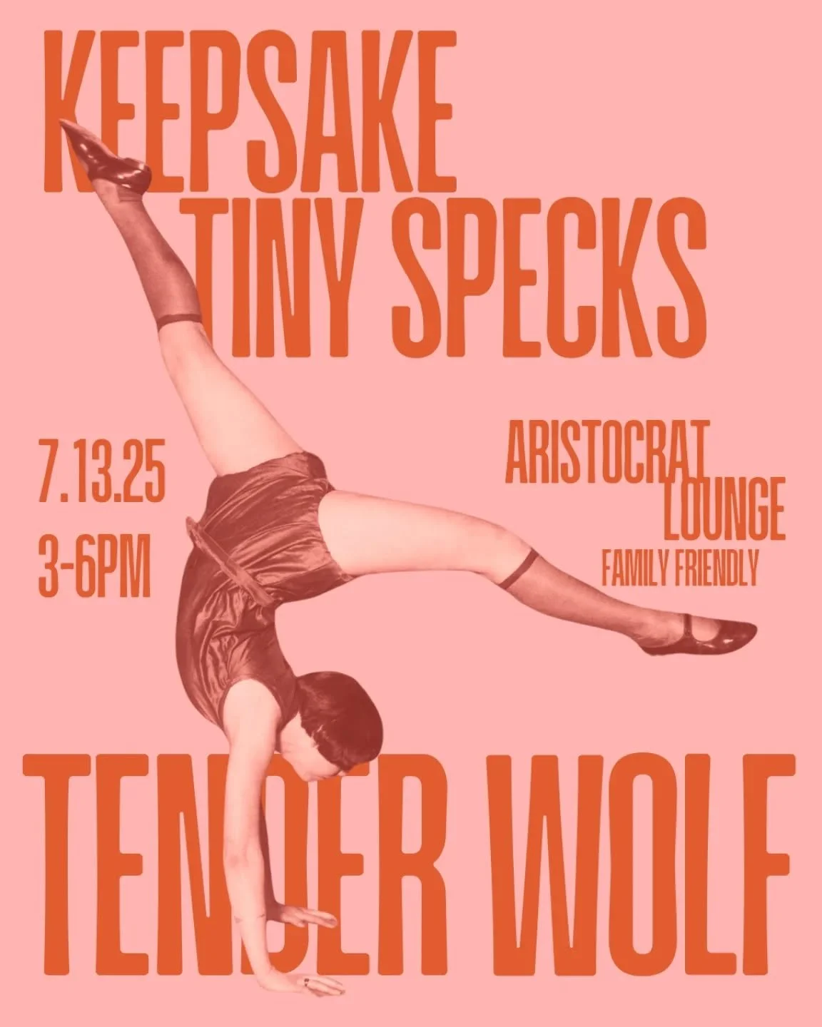 🤸🏼&zwj;♀️ our summer matinee run at @aristocratlounge continues on July 13 with the incredible talents of @keepsake.atx and @tinyspecksatx sharing the stage! Music starts at 3. Always family friendly, always $0. Come for the music, stay for the fro
