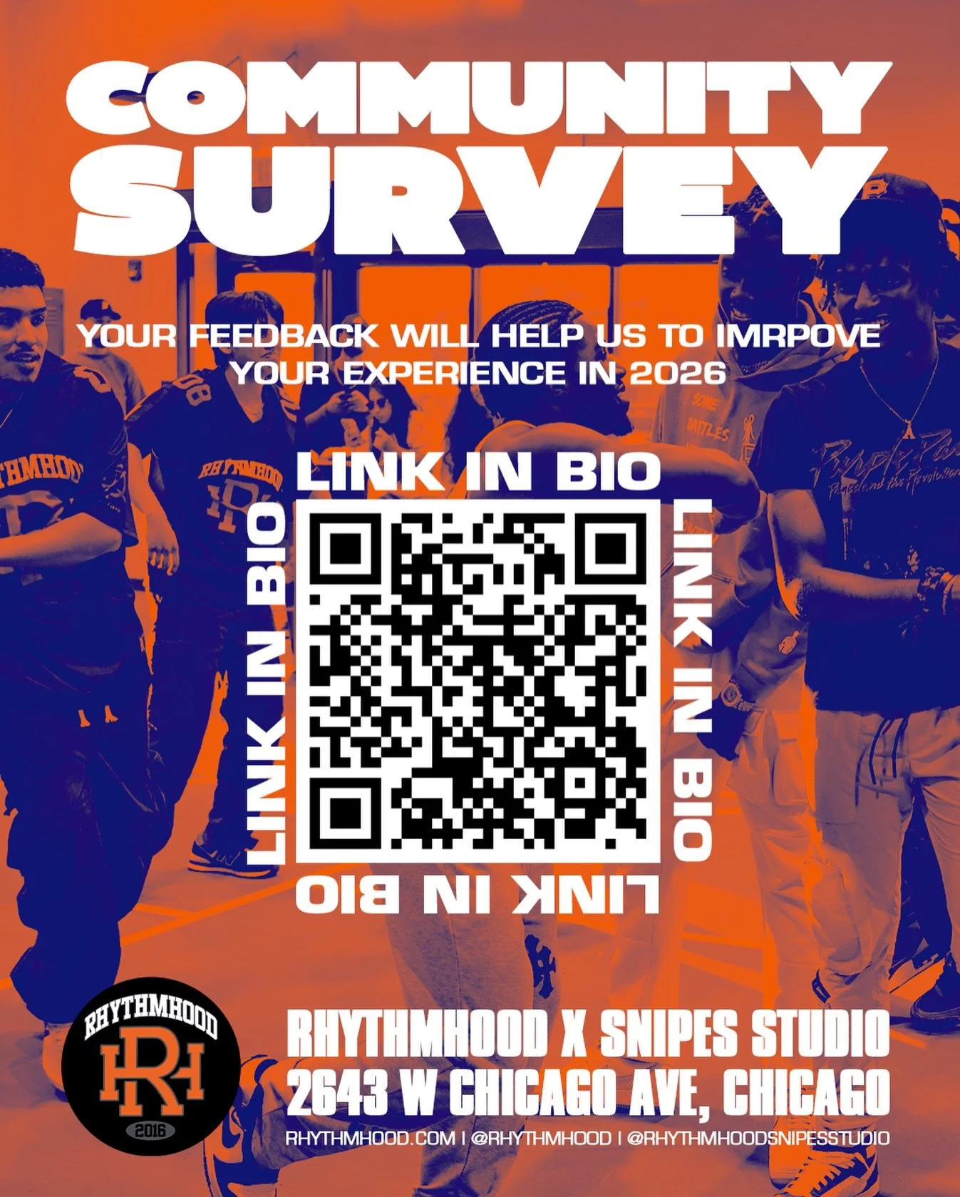 OUR COMMUNITY SURVEY IS LIVE NOW ON OUT LINKTREE! LINK IN OUR BIO! ✨

RhythmhoodxSNIPES Studio is quickly approaching its 3rd year! 😱

We are grateful to all that have chosen to grace our doors, whether through taking classes, attending our communit