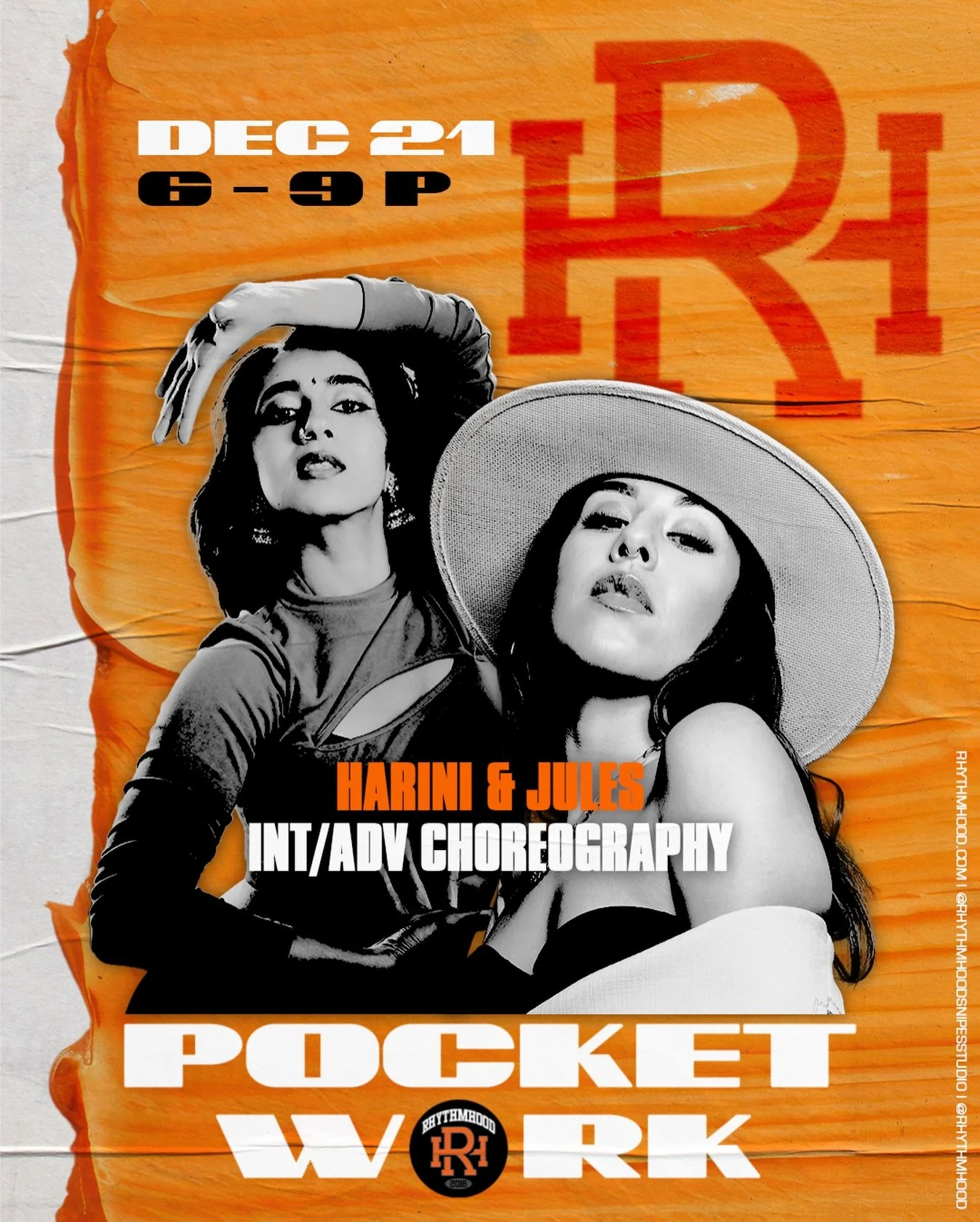 POCKET WORK WORKSHOP SERIES: A monthly workshop series intended to bring you consistent and high-level training! Facilitated by @rhythmhood @rhythmhoodsnipesstudio 

FIRST UP:
JULES MORALES @_julesmorales 
HARINI NILAKANTAN @__hxrini_ 

SUNDAY, DEC. 