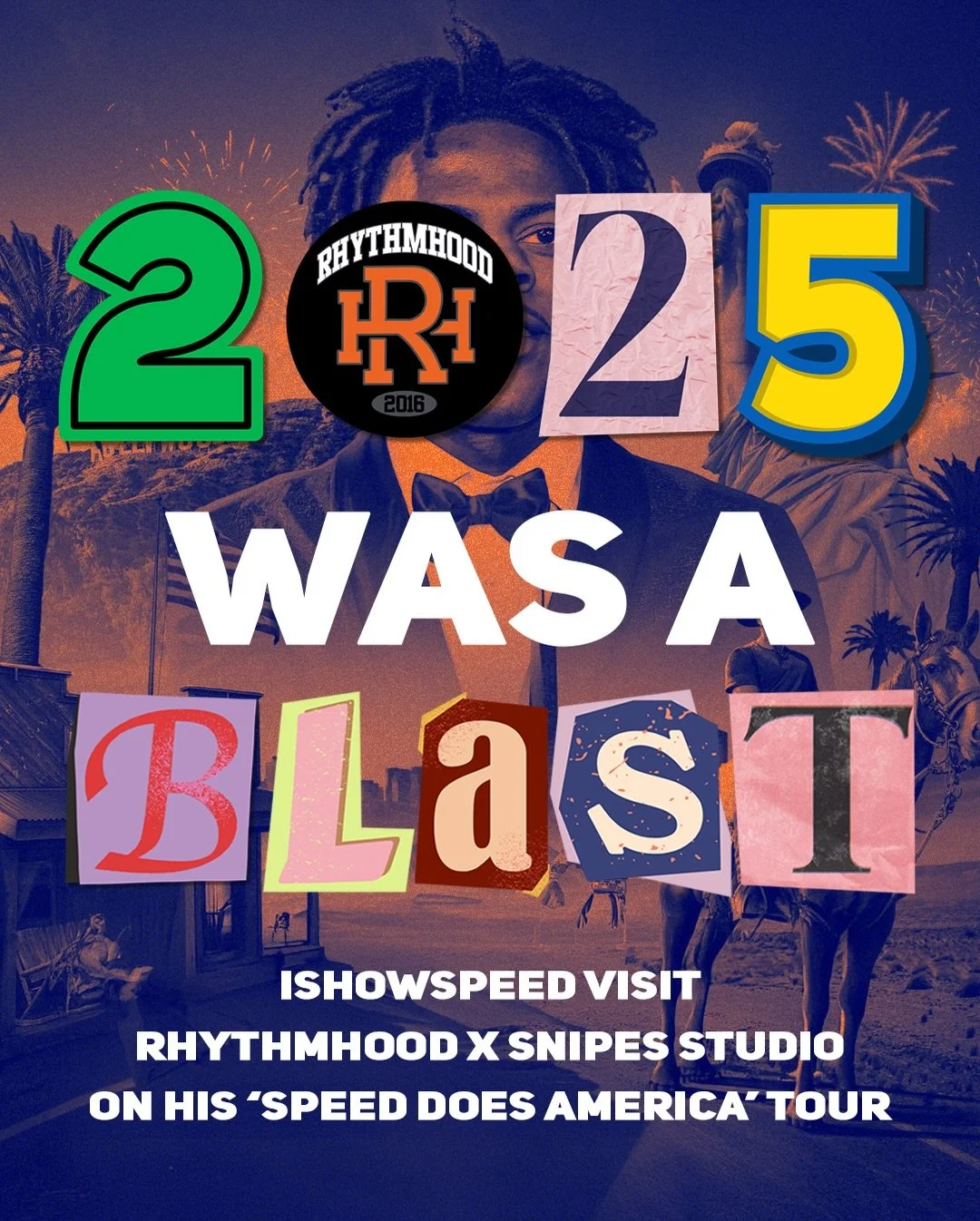 2025 WAS A BLAST 🥹💥

One of the most STAND OUT moments of 2025 was viral sensation ISHOWSPEED visiting RhythmhoodXSNIPES Studio to get a taste of REAL Chicago Footwork! 👟🔥
@ishowspeed @rhythmhoodsnipesstudio 

This day wouldn&rsquo;t have been po