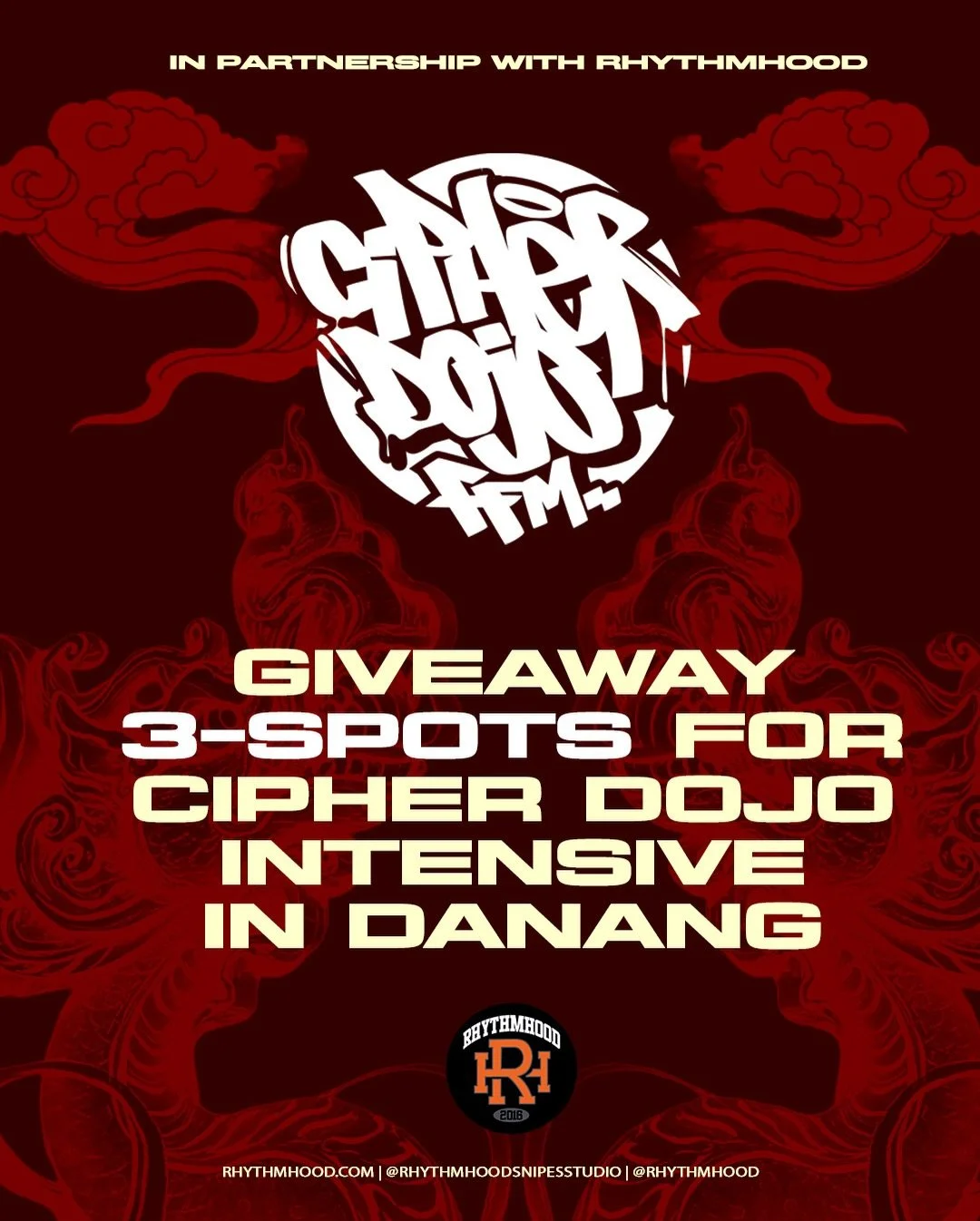 [ENG]

Culture grows when we invest in it.

Cipher Dojo is bringing their intensive workshop to Da Nang, and together with Rhythmhood, we&rsquo;re giving away 3 scholarship spots to support the local community.

This isn&rsquo;t just free training.
I