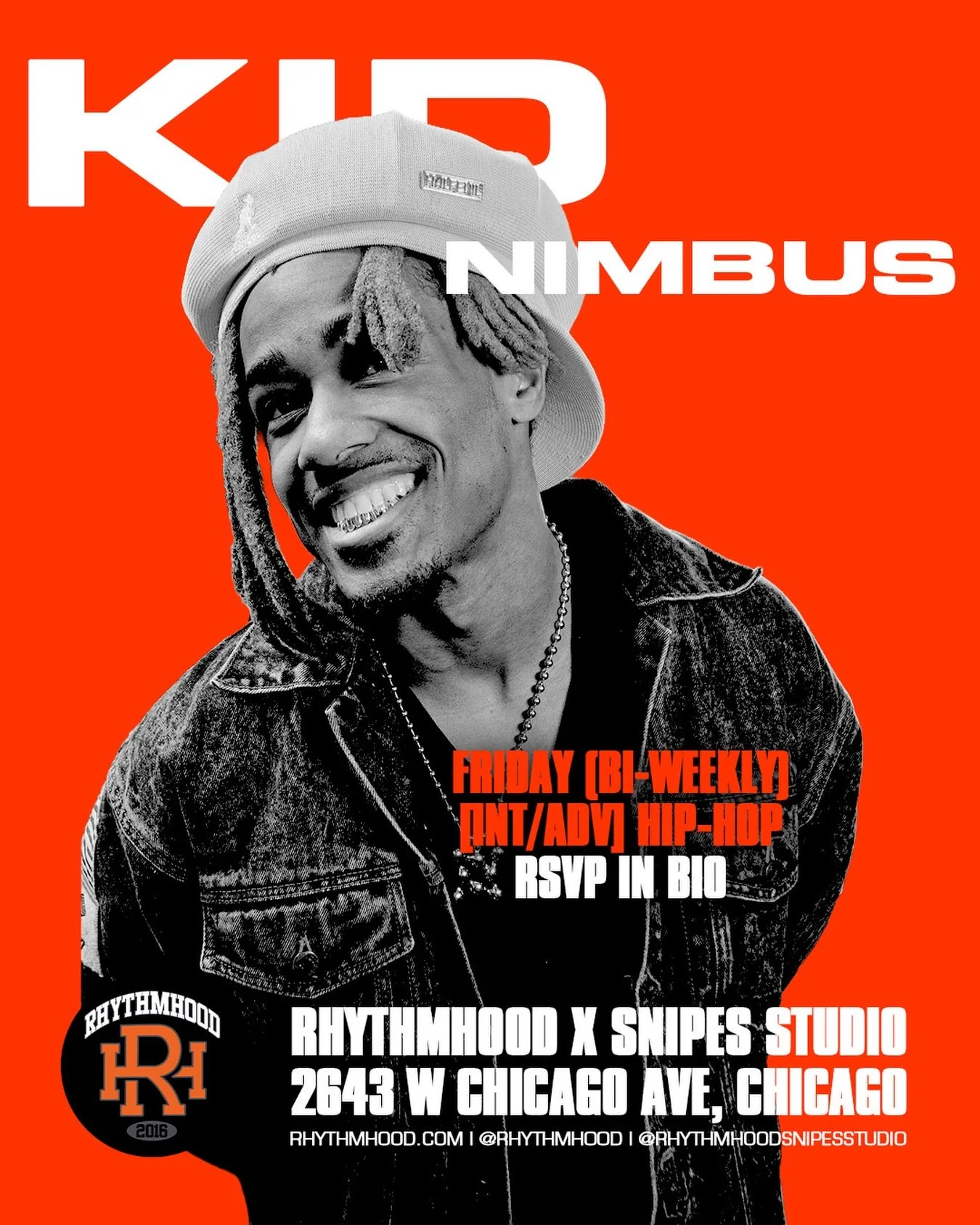 Catch Kid Nimbus 2 Fridays a month Tuesday! (Alternating with @dandreyouugly ) STARTING THIS FRIDAY!

Hip Hop [Int/Adv] w/ @kid_nimbus @dandreyouugly 

FRIDAYS @ 6:30 PM
RSVP LINK IN BIO or VISIT RHYTHMHOOD.COM

#rhythmhood #rhythmhoodxsnipesstudio #