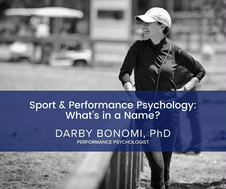 Sport and Performance Psychology: What’s in a Name?