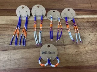 Beaded Dangle Earrings - Oilers
