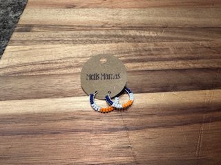 Beaded Hoop Earrings - Oilers