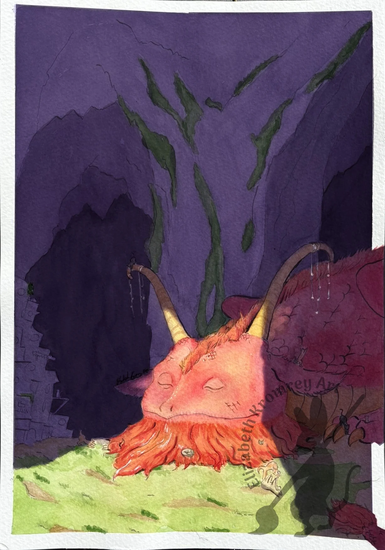 The Protector V. 2 - Watercolor and digital 