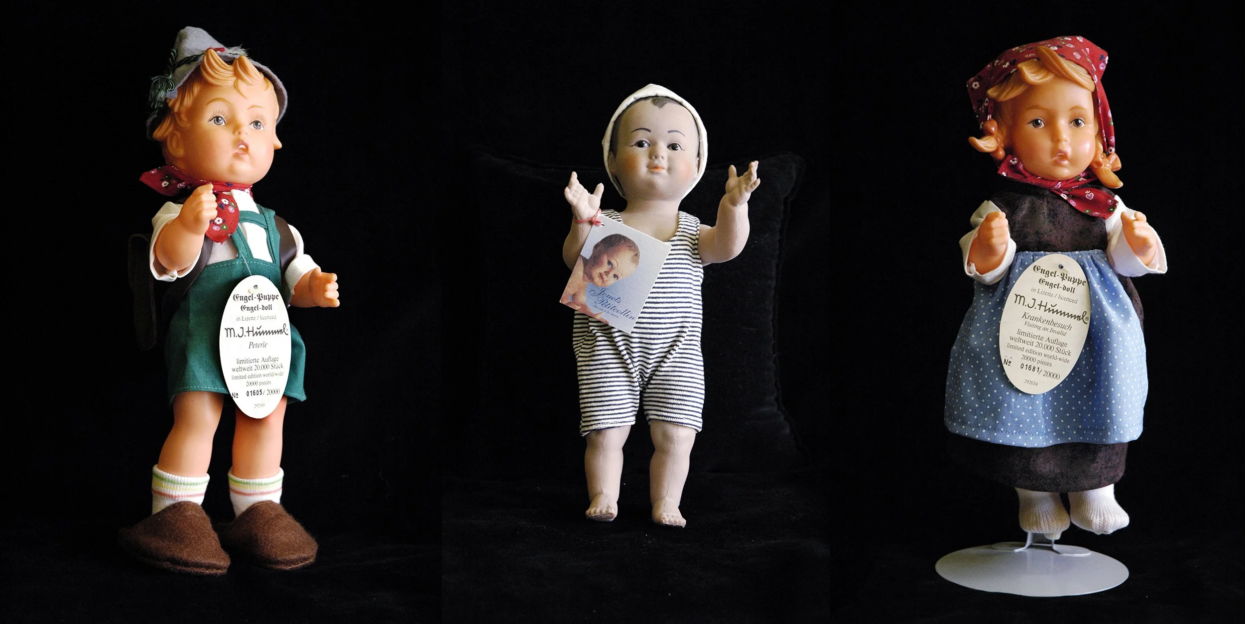 Three dolls from Roberta's Five Hundred Doll Collection.