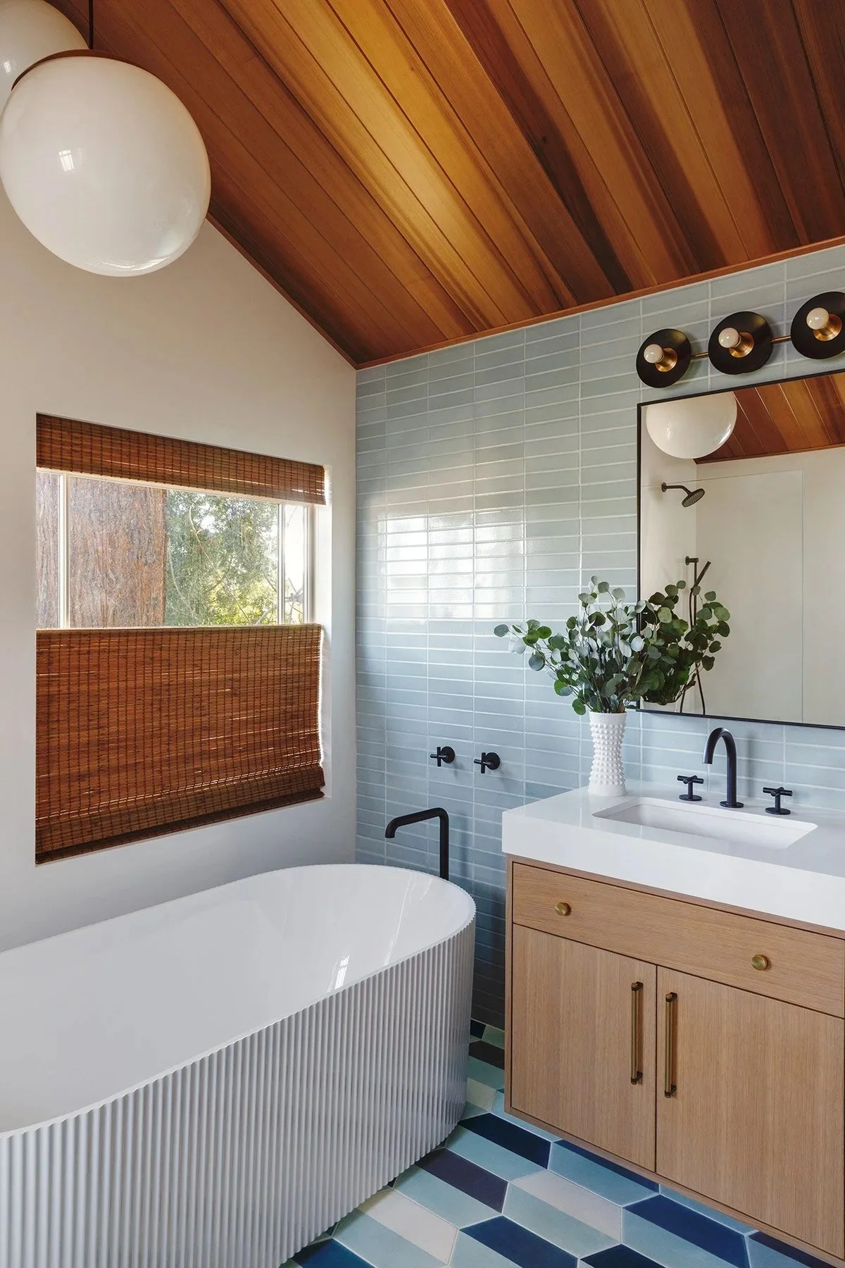 Redwood MCM Inspired Primary Bathroom