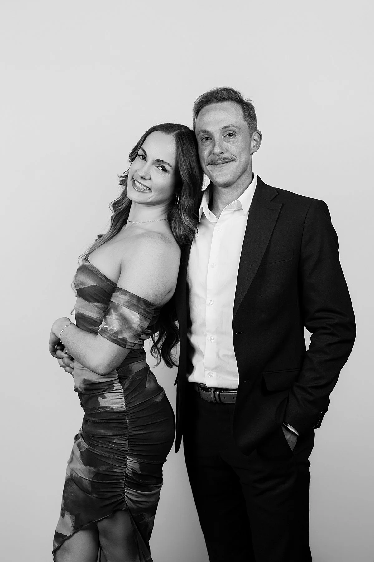 beautiful wedding guests posing for photo booth in kamloops