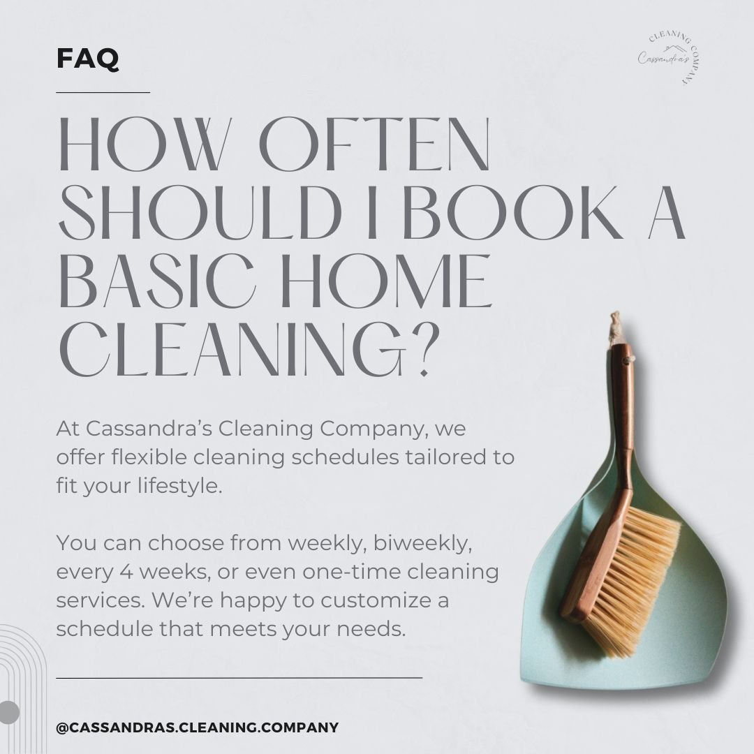 At Cassandra&rsquo;s Cleaning Company, we offer flexible home cleaning schedules to fit your lifestyle. 🧹✨ From weekly to one-time services, we&rsquo;re here to meet your needs with customized solutions.

Looking for reliable cleaning services in On