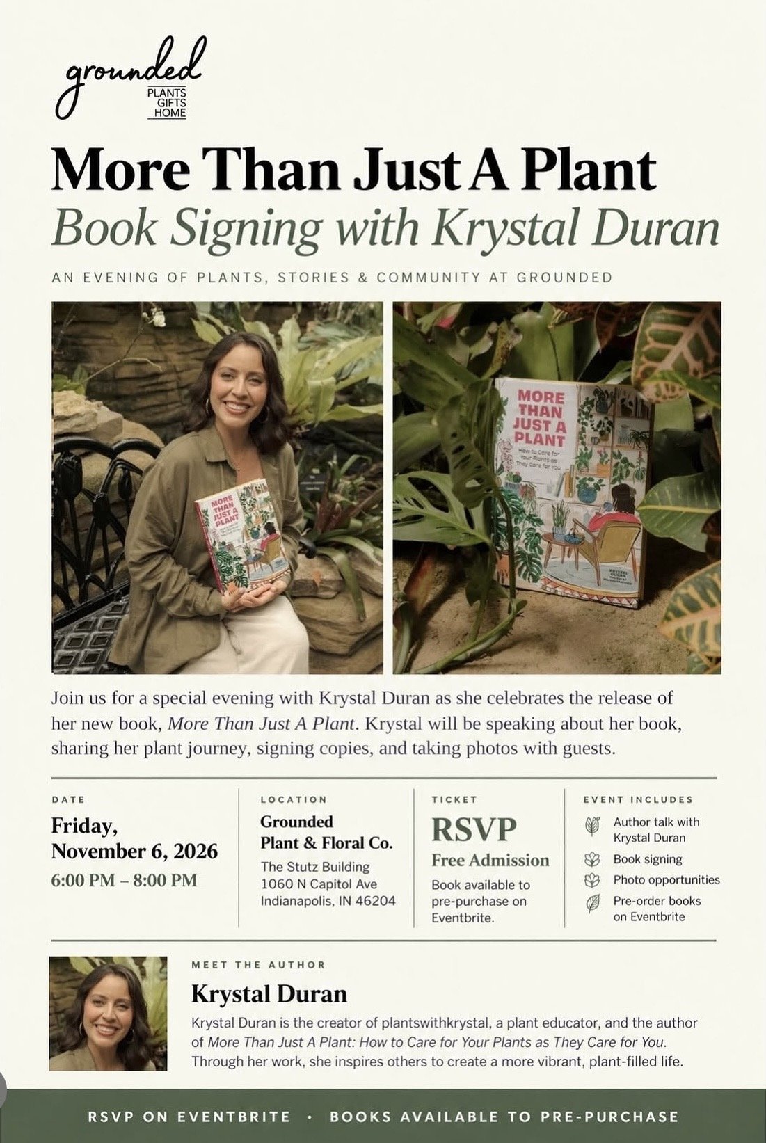 More Than Just A Plant Book Signing @ Grounded in Indianapolis, IN