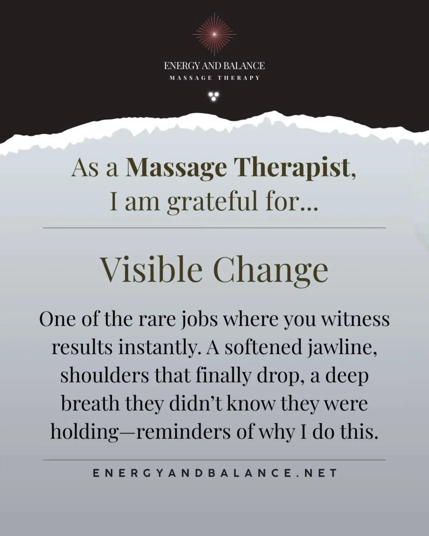 Gratitude isn&rsquo;t just a practice, it&rsquo;s a perspective. These are a few of the things I&rsquo;m thankful for as a massage therapist&mdash;healing, connection, and the freedom to grow. 🌿

What about you? Drop one thing you&rsquo;re grateful 