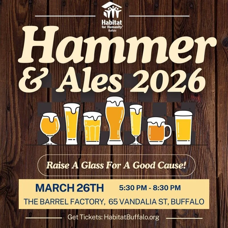 🚨 LAST CALL: Hammer &amp; Ales is TOMORROW! 🍻

Don&rsquo;t miss Habitat for Humanity Buffalo&rsquo;s 9th Annual Hammer &amp; Ales Fundraiser&mdash; happening tomorrow evening and supporting affordable housing for families across WNY! 🏠

🎟️ Final 