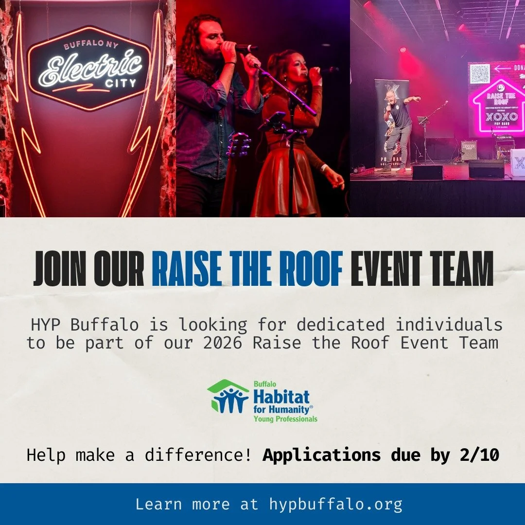 🚨 REPOST + STILL OPEN 🚨
We&rsquo;re looking for great people to join the Raise the Roof Event Team!

This is your chance to:
🏡 Support Habitat for Humanity Buffalo
🤝 Get hands-on leadership experience
🎯 Help plan HYP&rsquo;s biggest fundraiser o