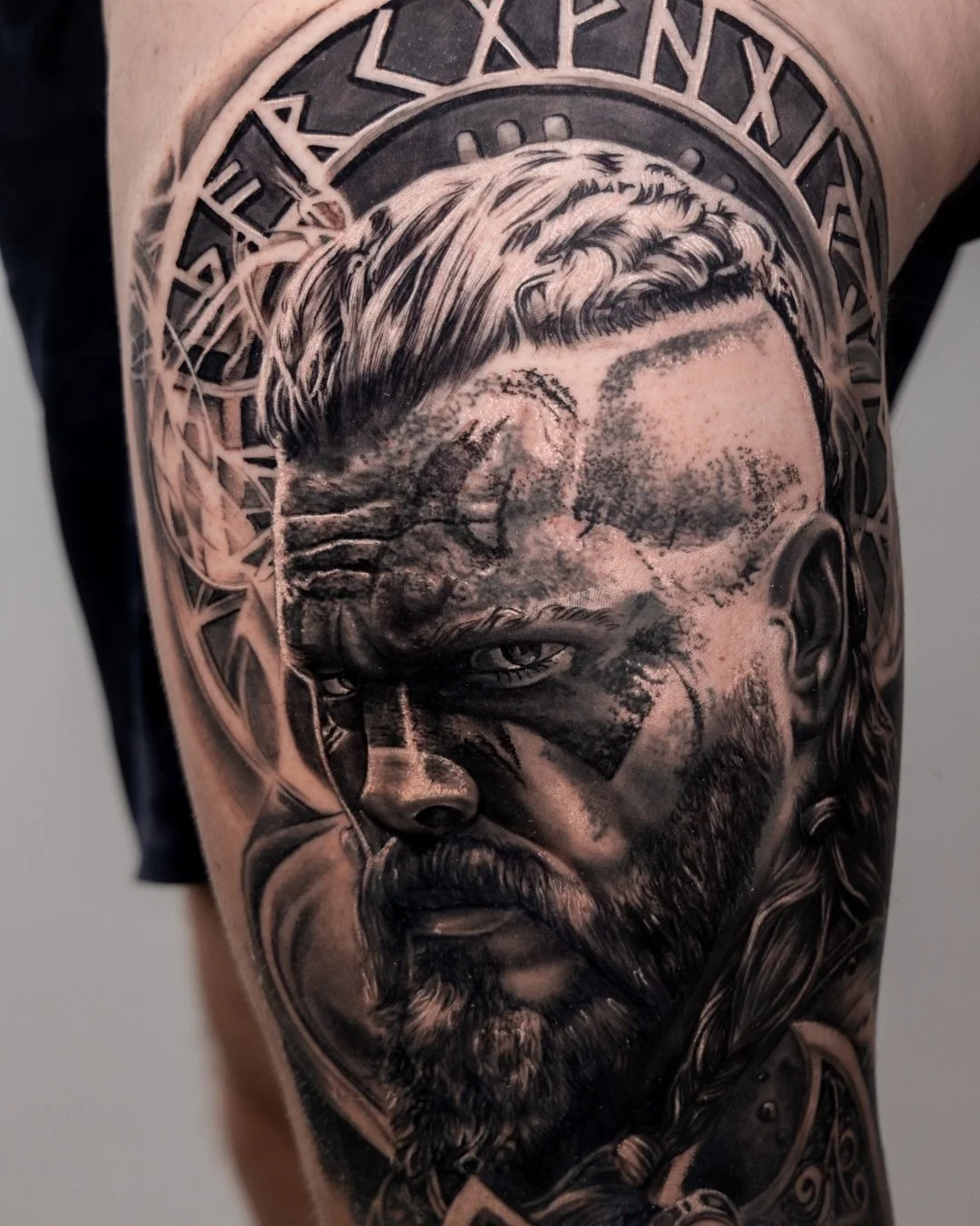 There&rsquo;s nothing more rewarding than seeing our clients walk away proud of what we&rsquo;ve created together. Steve&rsquo;s Viking leg sleeve is a testament to that, a piece that blends storytelling, craftsmanship, and connection in perfect bala