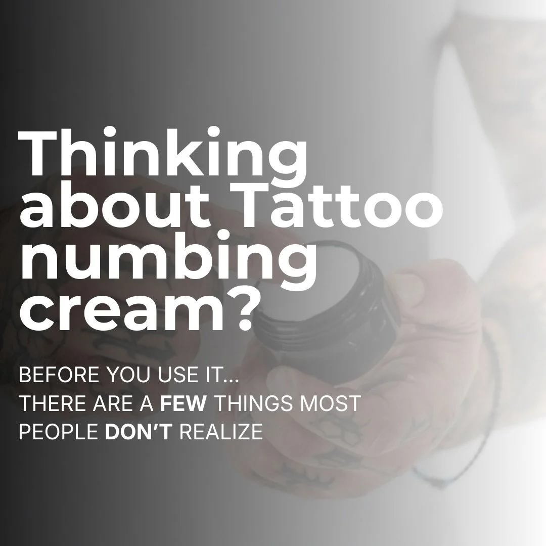 Thinking about tattoo numbing cream? 🫣

Before you use it, there are a few things most people don&rsquo;t realize.

It&rsquo;s not a pain &ldquo;off switch.&rdquo;
It doesn&rsquo;t work the same for everyone.
And in some cases, using it the wrong wa