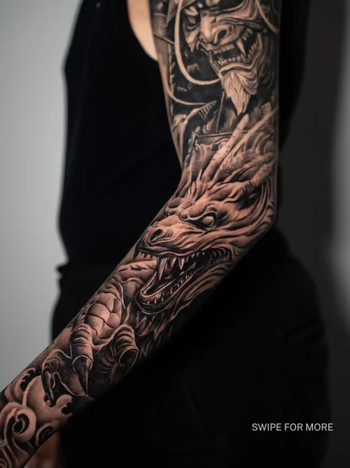 Dragon closeup tattoo
