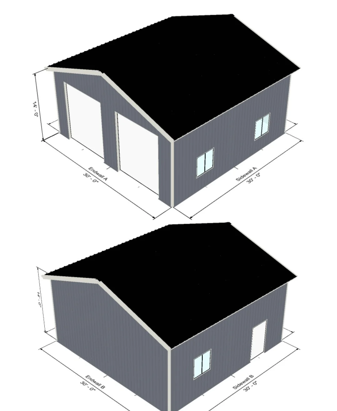 1,000 sqft Cold Formed Buildings — LowPriceMetalBuildings