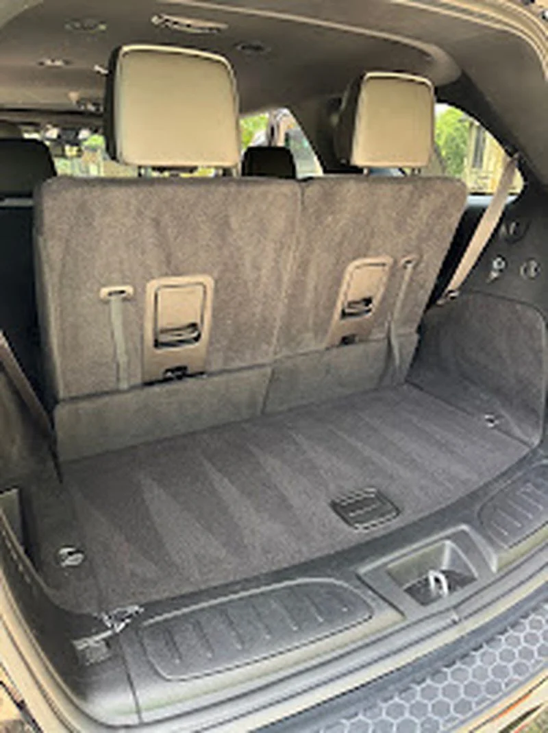 Vacuumed rear seats and cargo area in an SUV