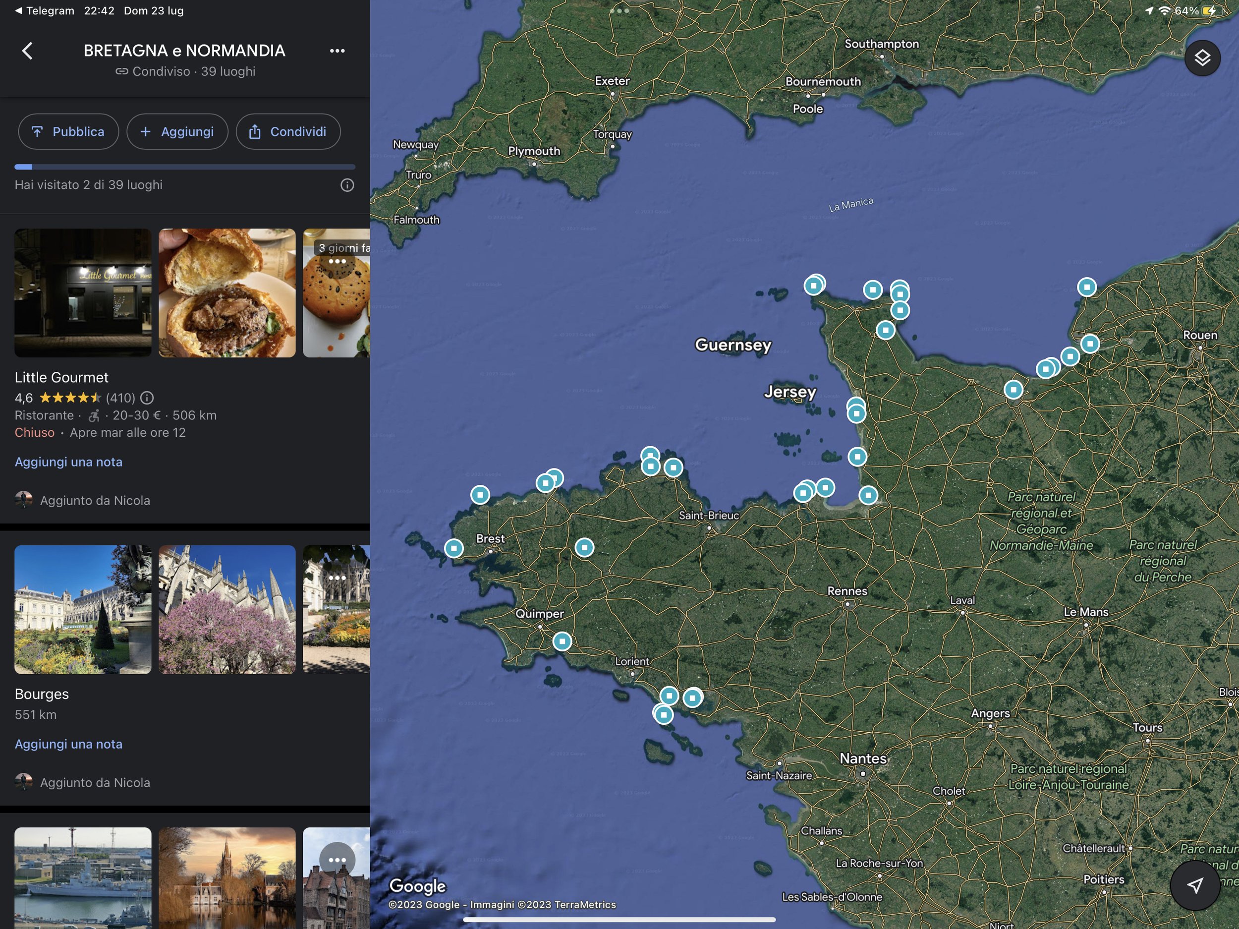 Mappa Bretagna e Normandia