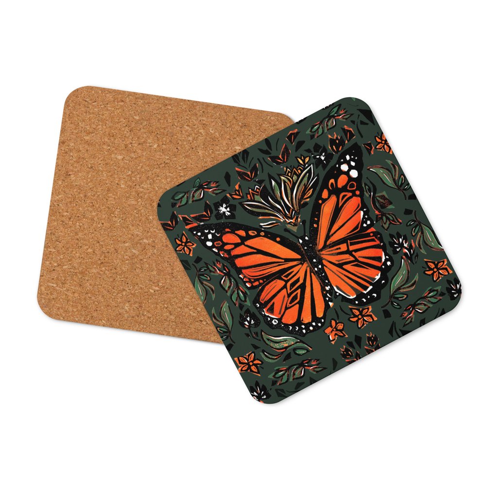 Butterfly Cork-back coaster — China Jones
