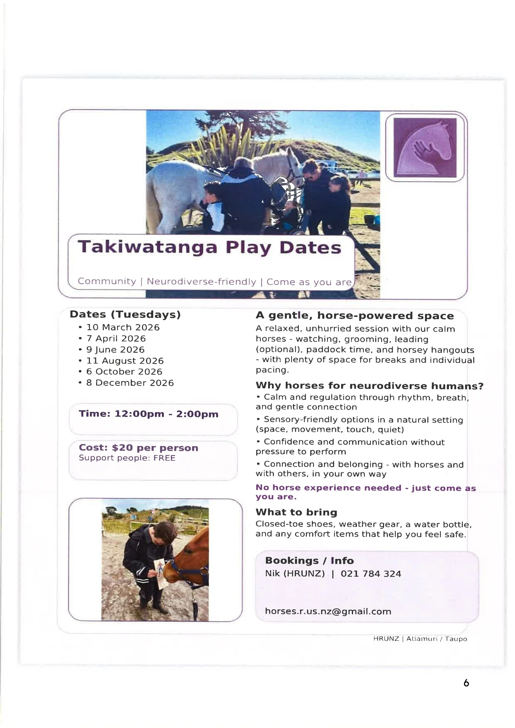 Takiwatanga Play Dates