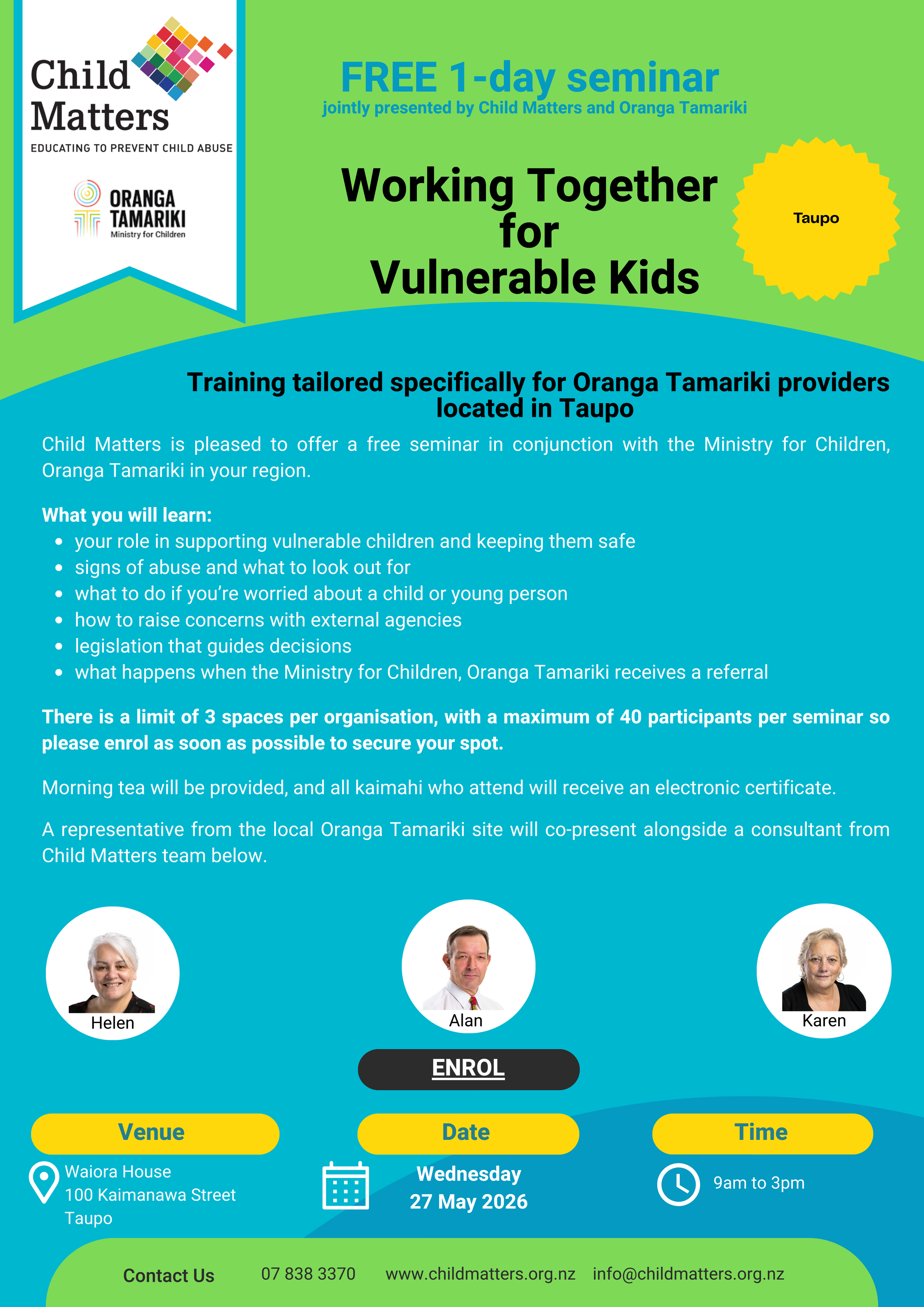 Child Matters - Working Together for Vunerable Kids Seminar