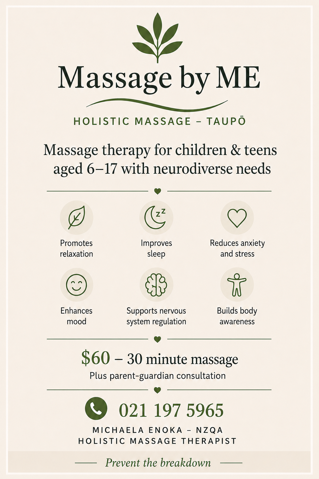 Holistic Massage Therapist - for children &amp; teens with neurodiverse needs