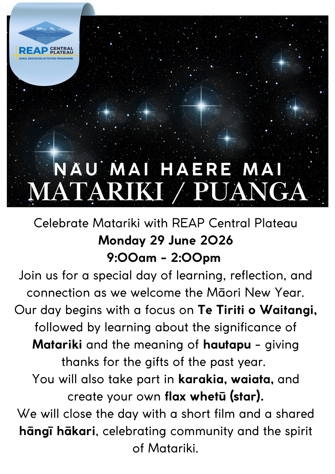 Celebrate Matariki / Puanga - 29th June